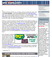 PCSTATS Newsletter - ATI All-in-Wonder Radeon and Parhelia 