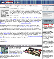 PCSTATS Newsletter - Hyper-threading Pentium4 and Bluetooth
