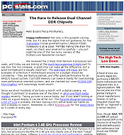 PCSTATS Newsletter - The Race to Release Dual Channel DDR Chipsets 