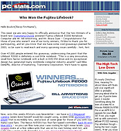 PCSTATS Newsletter - Who Won the Fujitsu Lifebook?