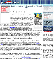 PCSTATS Newsletter - CeBIT 2003: New Technology from ATI and Intel