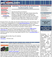 PCSTATS Newsletter - DDR466, GFX5200 & an Aluminum Coolermaster Case 