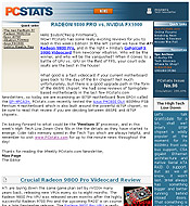 PCSTATS Newsletter - RADEON 9800 PRO vs. NVIDIA FX5900