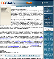 PCSTATS Newsletter - And Then The Power Went Out....