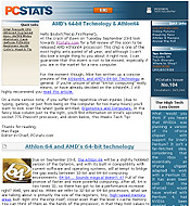 PCSTATS Newsletter - AMD's 64-bit Technology & Athlon64