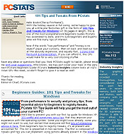 PCSTATS Newsletter - 101 Tips and Tweaks From PCstats