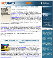 PCSTATS Newsletter - New 3.2GHz Pentium 4 Processor!