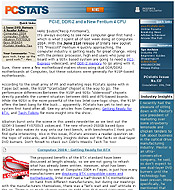 PCSTATS Newsletter - PCI-E, DDR-2 and a New Pentium 4 CPU