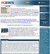 PCSTATS Newsletter - Crucial PC4200 DDR-2 Memory