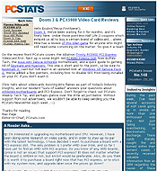 PCSTATS Newsletter - Doom 3 & PCX5900 Video Card Reviews