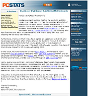 PCSTATS Newsletter - Dual Layer DVD burner & Athlon64 Motherboards