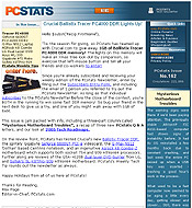 PCSTATS Newsletter - Crucial Ballistix Tracer PC4000 DDR Lights Up!