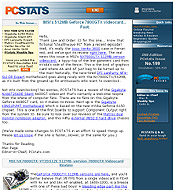 PCSTATS Newsletter - MSI's 512MB Geforce 7800GTX Videocard... Fast