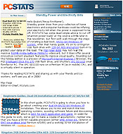 PCSTATS Newsletter - Standby Power and Electricity Bills