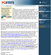 PCSTATS Newsletter - Power Blackouts and Lost Data Issue