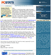 PCSTATS Newsletter - Intel Pentium D 940 Benchmarked