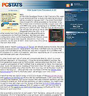 PCSTATS Newsletter - Intel Quad Core Processor in '07